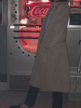 「ZARA（ザラ）のアイテム（シャツ/ブラウス、ブルー系）」を使った、yamさん（レディース・166cm）の秋コーディネート