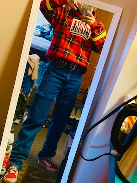 「OPENING CEREMONY（オープニングセレモニー）のアイテム（デニムパンツ）」を使った、MIYANEさん（レディース・160cm）の秋コーディネート