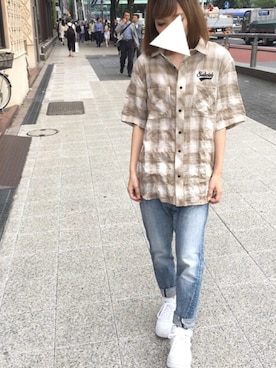 「RNA MEDIA（アールエヌエーメディア）のアイテム」を使った、asumiさん（レディース・157cm）の夏コーディネート