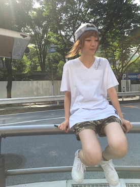 「RNA MEDIA（アールエヌエーメディア）のアイテム」を使った、asumiさん（レディース・157cm）の夏コーディネート