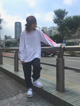 「RNA MEDIA（アールエヌエーメディア）のアイテム」を使った、asumiさん（レディース・157cm）の夏コーディネート