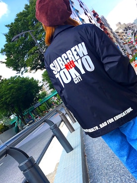 「Subciety（サブサエティ）のアイテム（ナイロンジャケット）」を使った、asumiさん（レディース・157cm）の秋コーディネート
