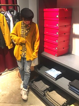 「Subciety（サブサエティ）のアイテム（ハンチング/ベレー帽）」を使った、asumiさん（レディース・157cm）の冬コーディネート