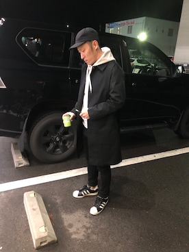 「アイテム（ステンカラーコート）」を使った、リーパーさん（メンズ・171cm）の春コーディネート