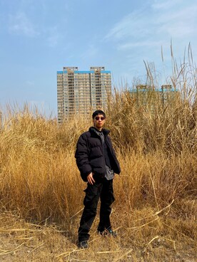 「H&M（エイチ・アンド・エム）のアイテム（ダウンジャケット/コート）」を使った、tomthekidさん（メンズ・175cm）の冬コーディネート