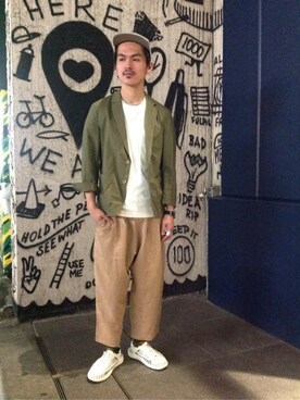「SHIPS JET BLUE（シップスジェットブルー）のアイテム（Tシャツ/カットソー）」を使った、高村さん（メンズ・174cm）の春コーディネート
