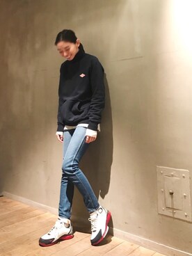 「ハラチ」｜「アイテム（スウェット）」を使った、ゆさん（レディース・168cm）の冬コーディネート