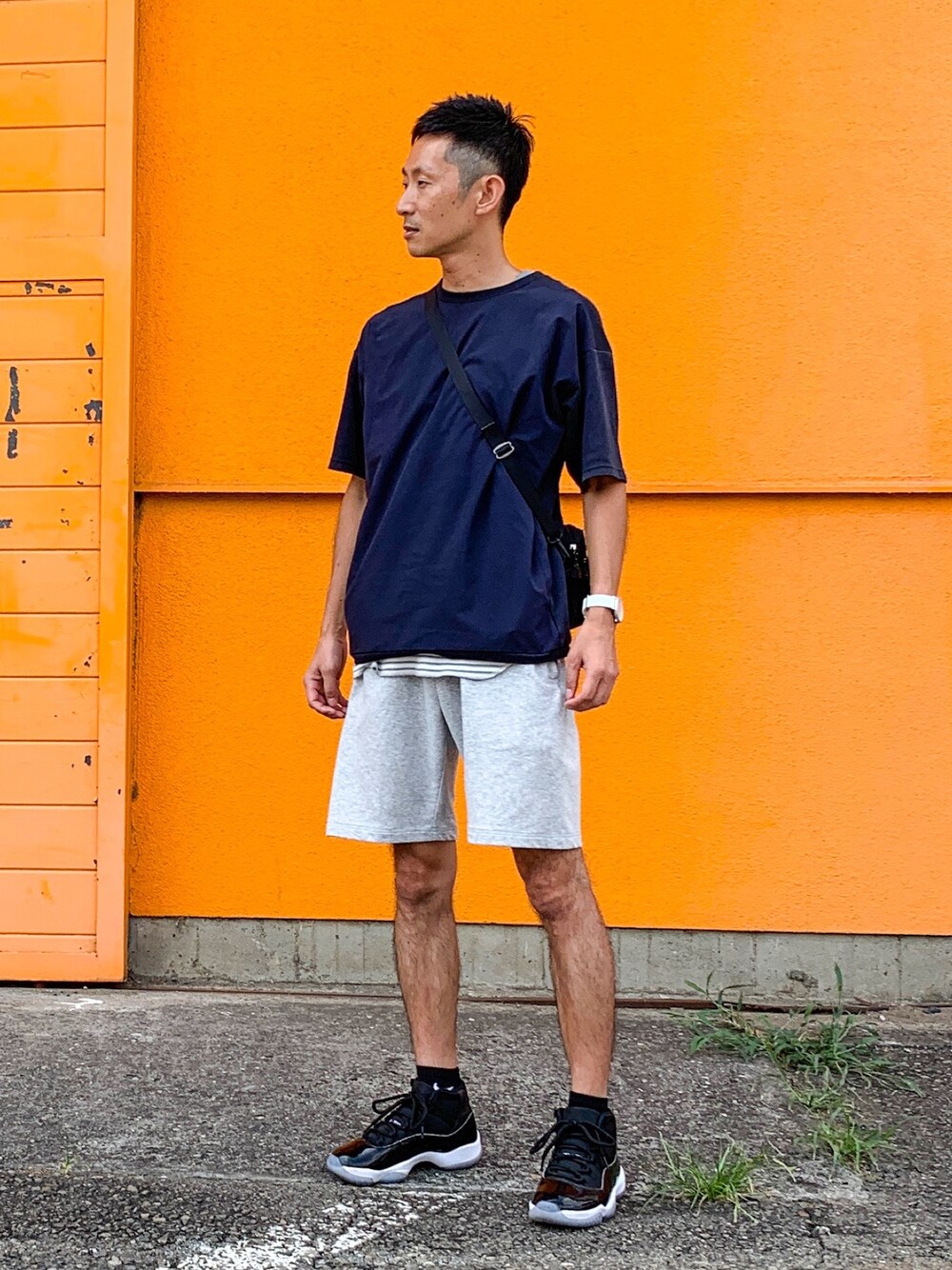 「夏コーデ、モノトーン、休日スタイル、AIR JORDAN、NIKE、SKAGEN、spacejam、ikka、Gregory」｜「SKAGENのAAREN KULOR　SKW6520（アナログ腕時計、ホワイト系）」を使った、ほねさん（メンズ・176cm）の夏コーディネートの1枚目の写真