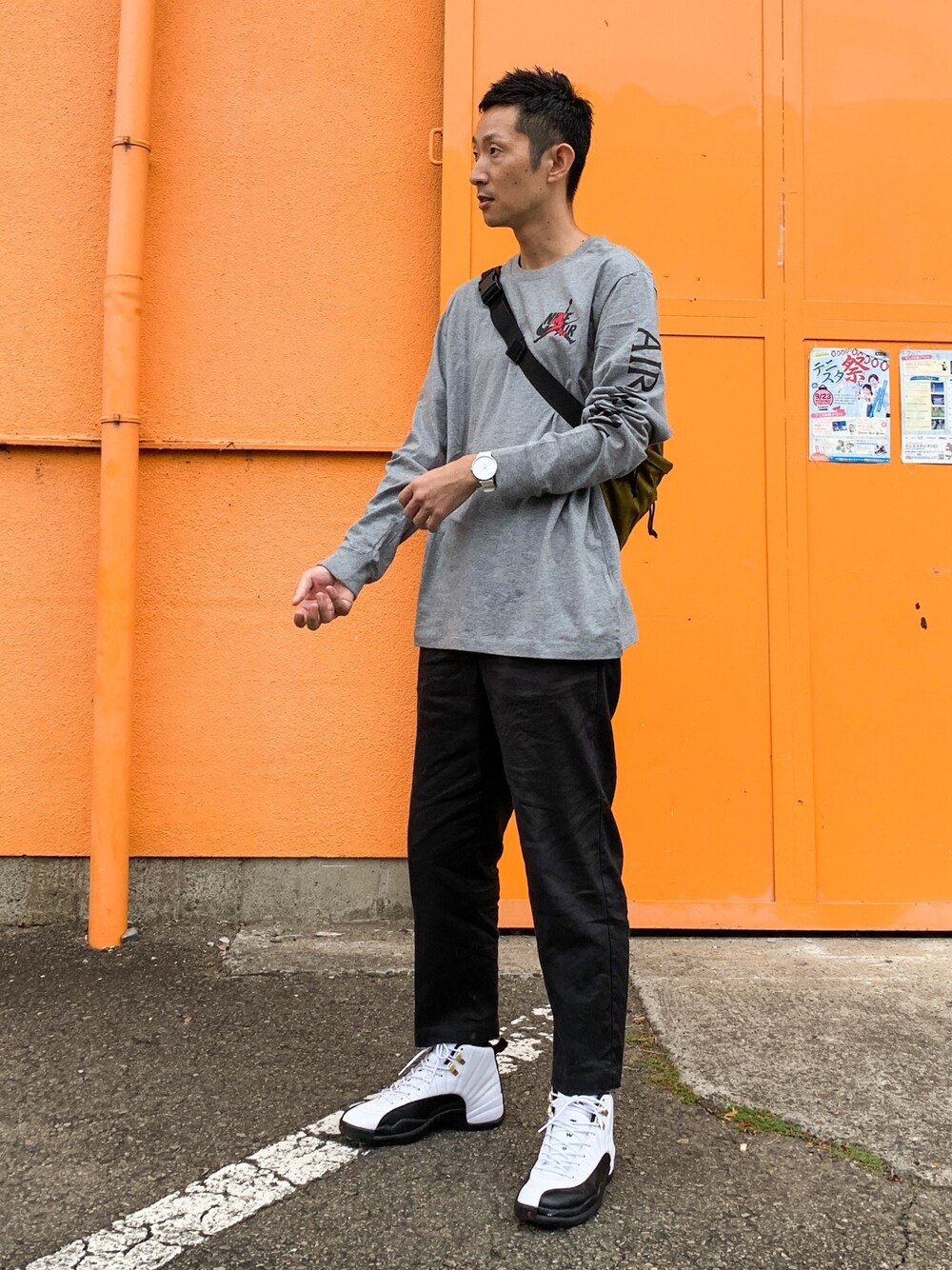「Jordan、秋のコーデ、ロンT、AIR JORDAN、NIKE、SKAGEN、ナイキ」｜「SKAGENのAAREN KULOR　SKW6520（アナログ腕時計、ホワイト系）」を使った、ほねさん（メンズ・176cm）の秋コーディネートの1枚目の写真
