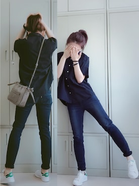 「Levis BLACK（リーバイスブラック）のアイテム」を使った、happyleilei523さん（レディース・160cm）の春コーディネート