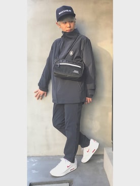 「SET UP」｜「アイテム（キャップ）」を使った、MAKAVELICさん（メンズ・164cm）の春コーディネート