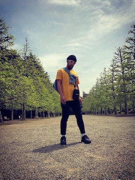 「MONKEY TIME（モンキータイム）のアイテム（パンツ）」を使った、MAKAVELICさん（メンズ・180cm）の春コーディネート