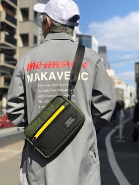 「原宿」｜「アイテム（カバーオール）」を使った、MAKAVELICさん（メンズ・165cm）の夏コーディネート