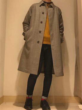 「orcival」｜「アイテム（ステンカラーコート）」を使った、NM7さん（メンズ・173cm）の冬コーディネート