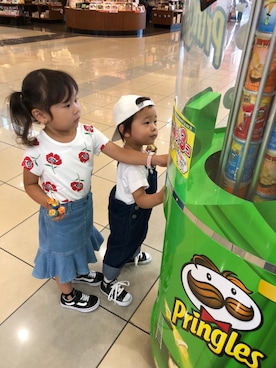 「Right-on（ライトオン）のアイテム（オールインワン・サロペット）」を使った、runaさん（キッズ・90cm）の夏コーディネート
