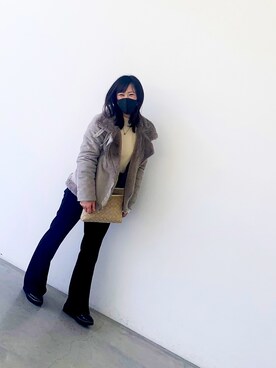 「gray」｜「アイテム（ジャケット/アウター）」を使った、AIさん（レディース・152cm）の秋コーディネート