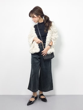 「Kastane（カスタネ）のアイテム（ノーカラージャケット）」を使った、..HK..さん（レディース・159cm）の冬コーディネート