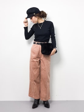「coca（coca）（コカ）のアイテム（帽子）」を使った、..HK..さん（レディース・159cm）の冬コーディネート