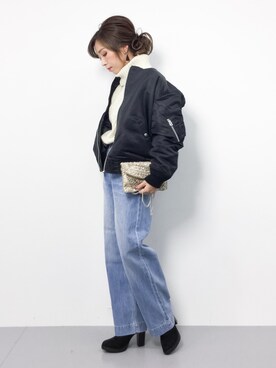 「JOURNAL STANDARD relume（ジャーナルスタンダード　レリューム）のアイテム（MA-1）」を使った、..HK..さん（レディース・159cm）の冬コーディネート