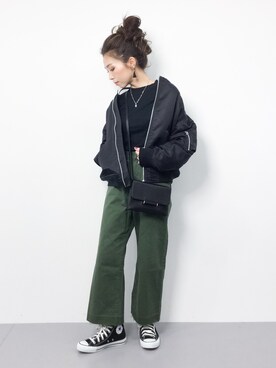 「JOURNAL STANDARD relume（ジャーナルスタンダード　レリューム）のアイテム（MA-1）」を使った、..HK..さん（レディース・159cm）の冬コーディネート