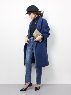 「SLOBE IENA（スローブイエナ）のアイテム（チェスターコート）」を使った、..HK..さん（レディース・159cm）の冬コーディネート