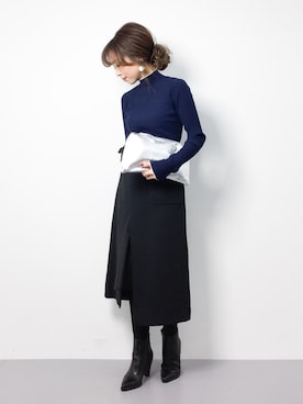 「ivory court（アイボリーコート）のアイテム（ショルダーバッグ）」を使った、..HK..さん（レディース・159cm）の冬コーディネート