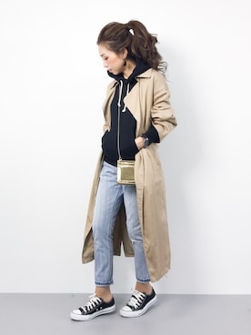 「リーバイス501」｜「アイテム（トレンチコート）」を使った、..HK..さん（レディース・159cm）の春コーディネート