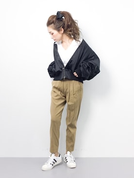 「Another Edition（アナザーエディション）のアイテム（MA-1）」を使った、..HK..さん（レディース・159cm）の春コーディネート