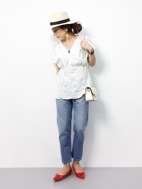 「coca（coca）（コカ）のアイテム（チュニック）」を使った、..HK..さん（レディース・159cm）の春コーディネート
