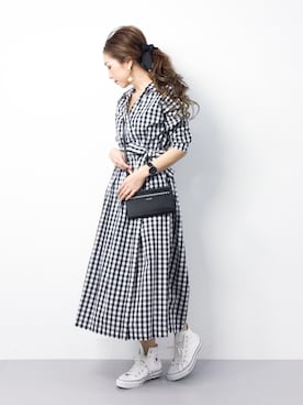 「NATURAL BEAUTY BASIC（ナチュラルビューティーベーシック）のアイテム（シャツワンピース）」を使った、..HK..さん（レディース・159cm）の春コーディネート