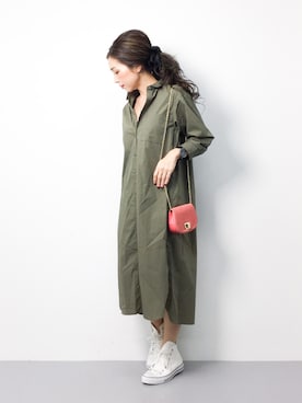「N.（N. Natural Beauty Basic）（エヌエヌナチュラルビューティーベーシック）のアイテム（シャツワンピース）」を使った、..HK..さん（レディース・159cm）の春コーディネート