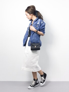 「UNRELISH（アンレリッシュ）のアイテム（デニムジャケット）」を使った、..HK..さん（レディース・159cm）の春コーディネート