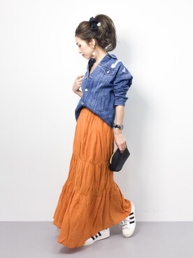 「UNRELISH（アンレリッシュ）のアイテム（デニムジャケット）」を使った、..HK..さん（レディース・159cm）の春コーディネート