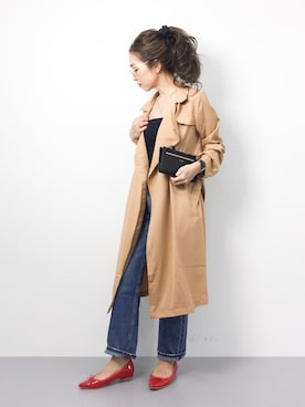 「coca（coca）（コカ）のアイテム（トレンチコート）」を使った、..HK..さん（レディース・159cm）の春コーディネート