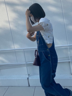 「OSHKOSH（オシュコシュ）のアイテム（サロペット/オーバーオール）」を使った、3rareyoxさん（レディース・158cm）の夏コーディネート