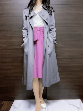 BURBERRY トレンチコート グレー BURBERRY - 極美品34Burberryバーバリートレンチコート