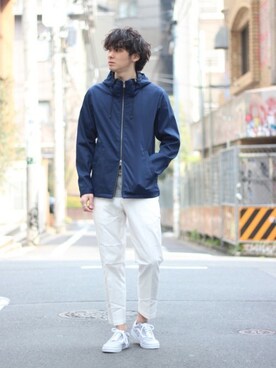 Peストレッチフードブルゾンを使ったメンズ人気ファッションコーディネート Wear