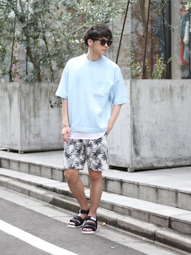 「417 EDIFICE（フォーワンセブンエディフィス）のアイテム（タンクトップ）」を使った、417 officialさん（メンズ・173cm）の夏コーディネート