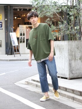 「417 EDIFICE（フォーワンセブンエディフィス）のアイテム（タンクトップ）」を使った、417 officialさん（メンズ・173cm）の夏コーディネート