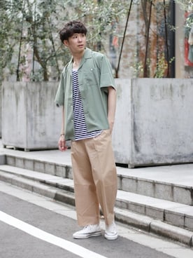 「417 EDIFICE（フォーワンセブンエディフィス）のアイテム（タンクトップ）」を使った、417 officialさん（メンズ・173cm）の夏コーディネート
