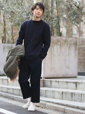 「417 EDIFICE（フォーワンセブンエディフィス）のアイテム（その他アウター）」を使った、417 officialさん（メンズ・173cm）の冬コーディネート