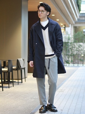 「417 EDIFICE（フォーワンセブンエディフィス）のアイテム（その他アウター）」を使った、417 officialさん（メンズ・173cm）の冬コーディネート