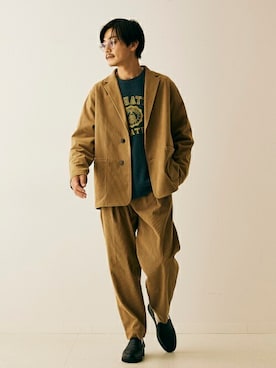 「コーデュロイパンツ」｜「アイテム（セットアップ）」を使った、417 officialさん（メンズ・172cm）の秋コーディネート