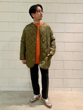 「417 EDIFICE（フォーワンセブンエディフィス）のアイテム（モッズコート）」を使った、417 officialさん（メンズ・175cm）の秋コーディネート