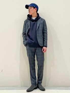 「417 EDIFICE（フォーワンセブンエディフィス）のアイテム（帽子）」を使った、417 officialさん（メンズ・171cm）の冬コーディネート