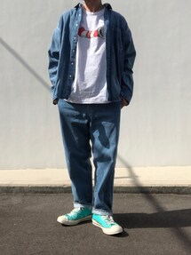 bukht（ブフト）の「bukht/ブフト/new big denim pants stone bio wash