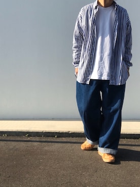 「MYne（マイン）のアイテム（トップス）」を使った、hellocoordinateさん（メンズ・170cm）の冬コーディネート