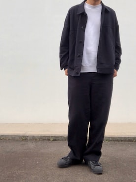 「Graphpaper（グラフペーパー）のアイテム（スウェット）」を使った、hellocoordinateさん（メンズ・170cm）の冬コーディネート