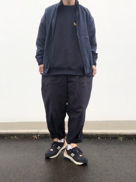 「ネイビーコーデ」｜「アイテム（ブルゾン）」を使った、hellocoordinateさん（メンズ・170cm）の春コーディネート