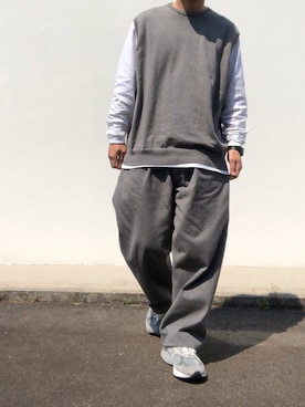 「Graphpaper（グラフペーパー）のアイテム（ベスト）」を使った、hellocoordinateさん（メンズ・170cm）の春コーディネート